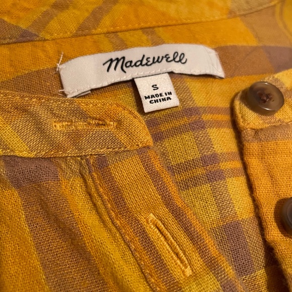Madewell Yellow Flannel Leysfield Popover Shirt - Picture 10 of 10